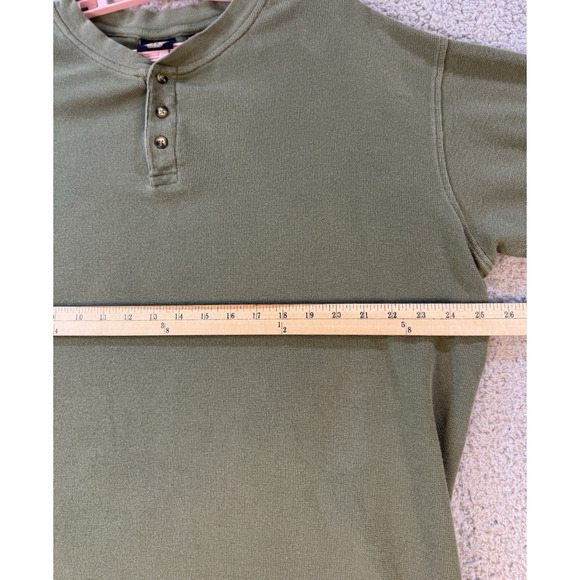 Mens Dockers Green Henley Shirt XL Long Sleeve Cotton Casual Top - Picture 16 of 16